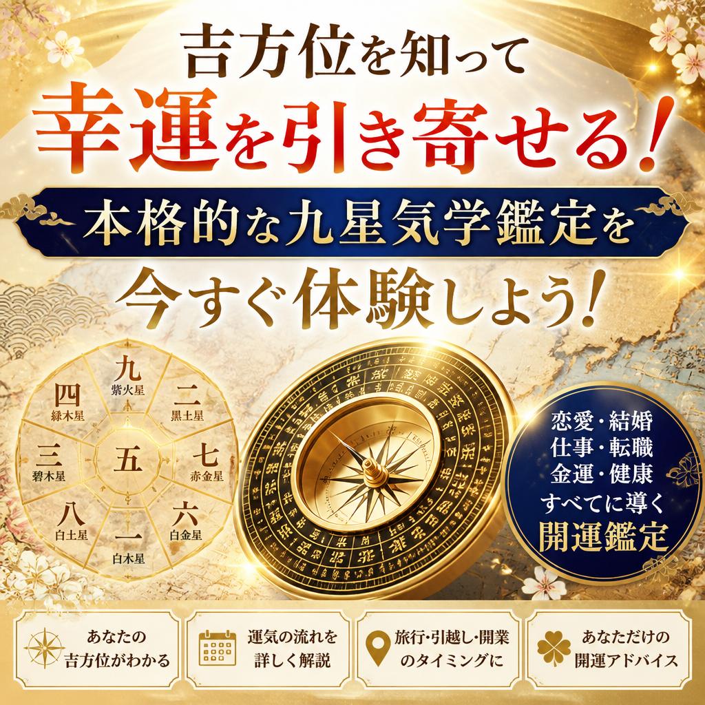 吉方位を知って幸運を引き寄せる！本格的な九星気学鑑定を今すぐ体験しよう！