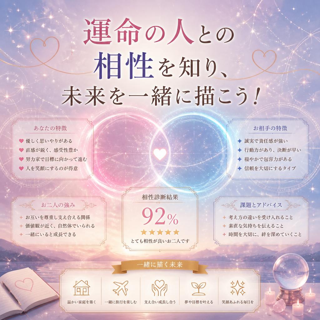 運命の人との相性を知り、未来を一緒に描こう！