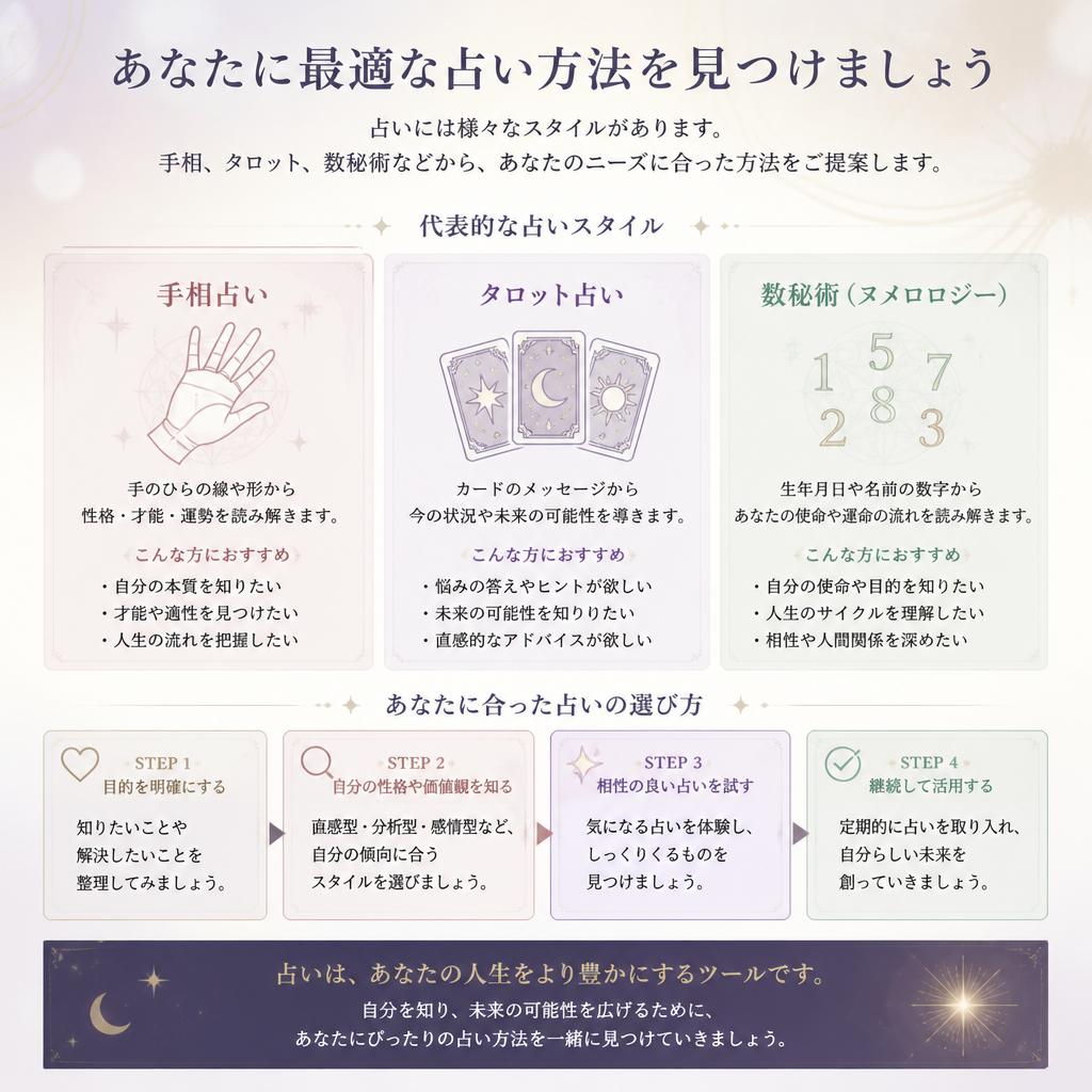 あなたに合った占いスタイルを見つけよう