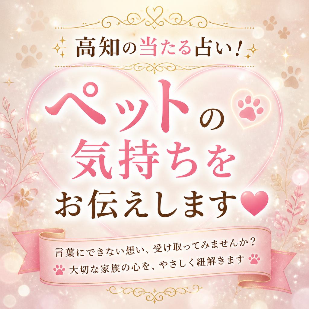 高知の当たる占い！ペットの気持ちをお伝えします💗