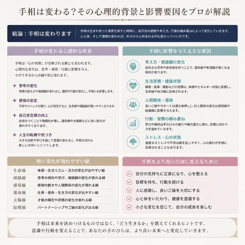 手相の線が変わる理由とは？