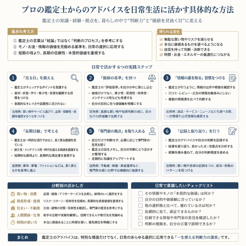 鑑定士のアドバイスの活用法