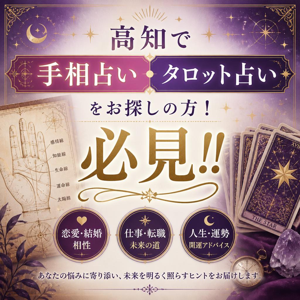 高知で手相占い・タロット占いをお探しの方！必見！！