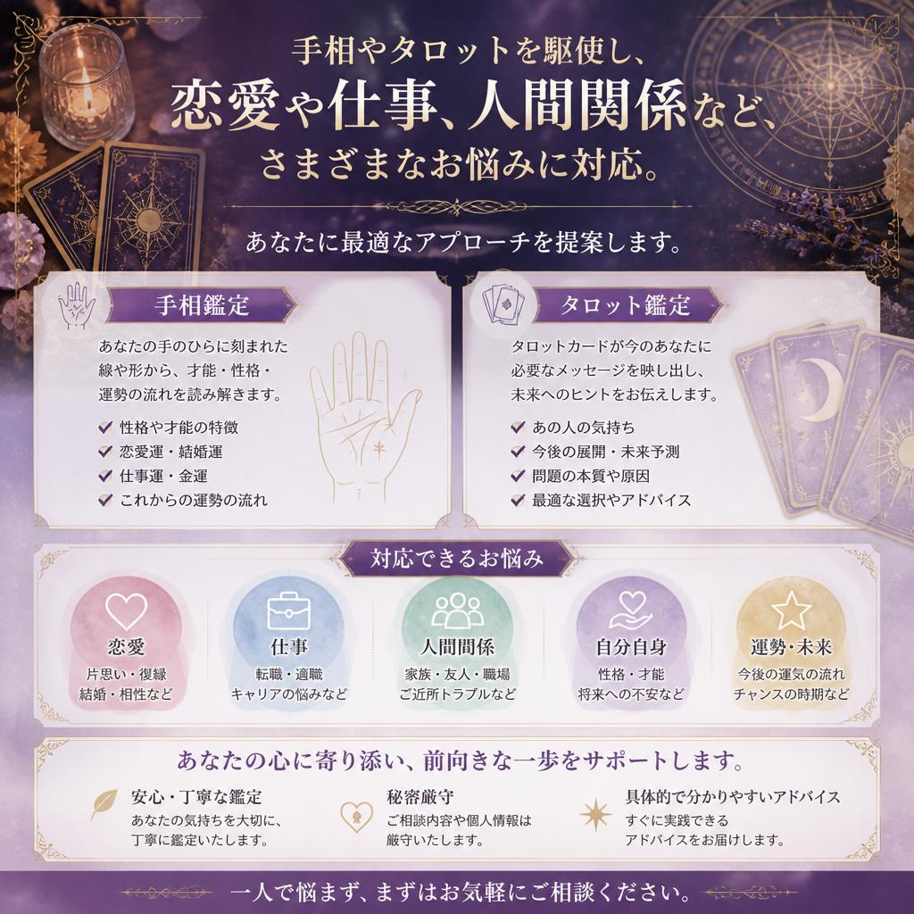 多彩な占術であなたの悩みを解決
