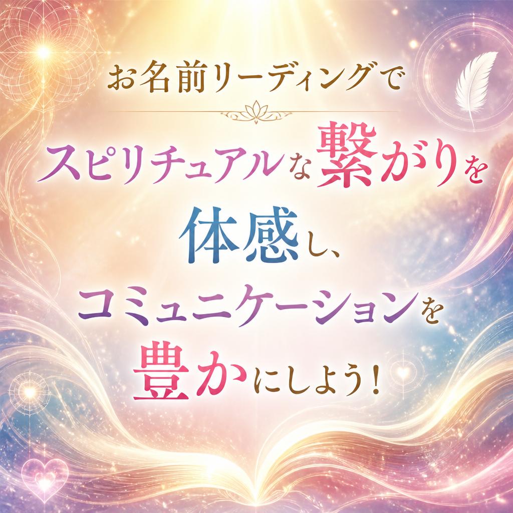 お名前リーディングでスピリチュアルな繋がりを体感し、コミュニケーションを豊かにしよう！