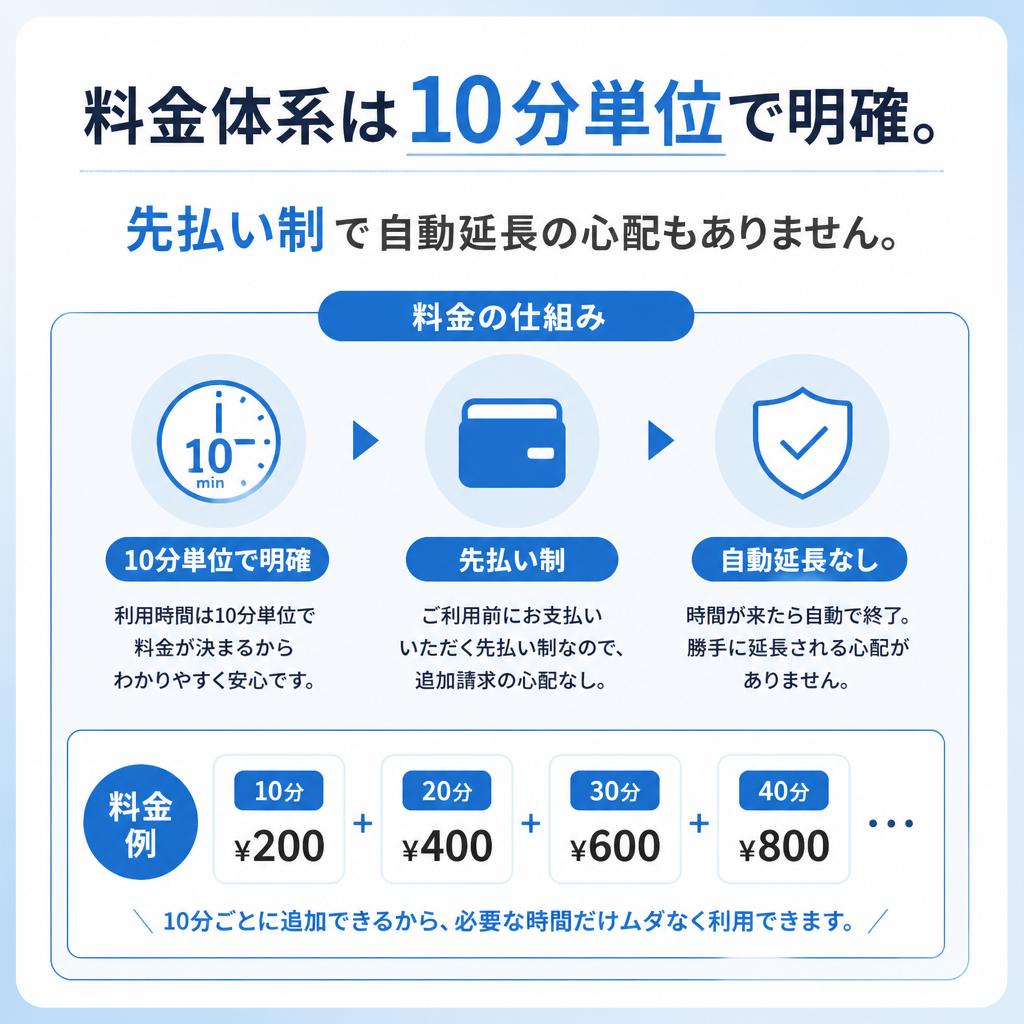 明瞭な料金設定で安心