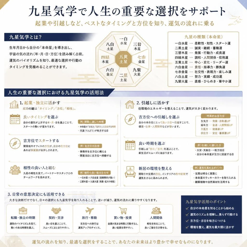 人生の転機に必要な九星気学の活用法