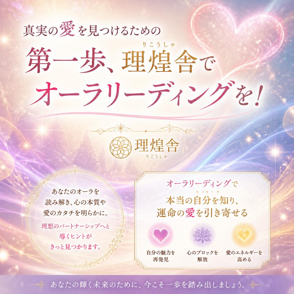 真実の愛を見つけるための第一歩、理煌舎でオーラリーディングを！